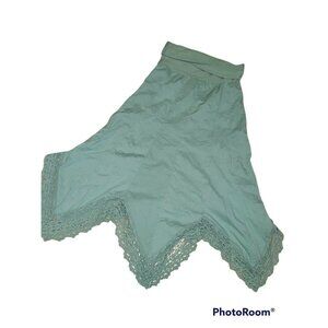 LILLY MASON Bohemian Maxi Skirt Crochet Lace Small Green Chic Festival